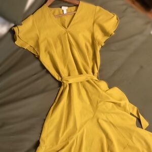 Summer dress, mustard color, long